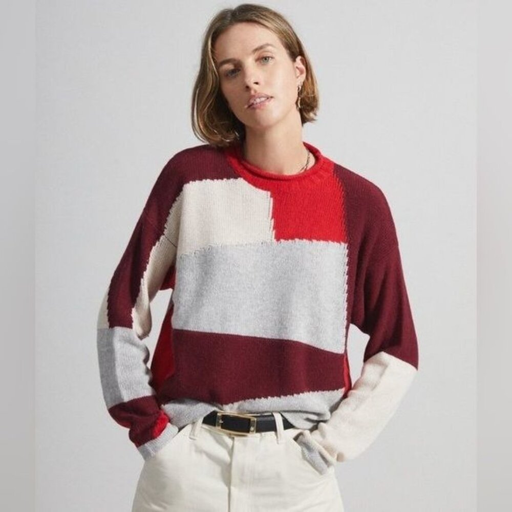 Paradis Purdue Joseph Color Block Intarsia Sweater - image 2